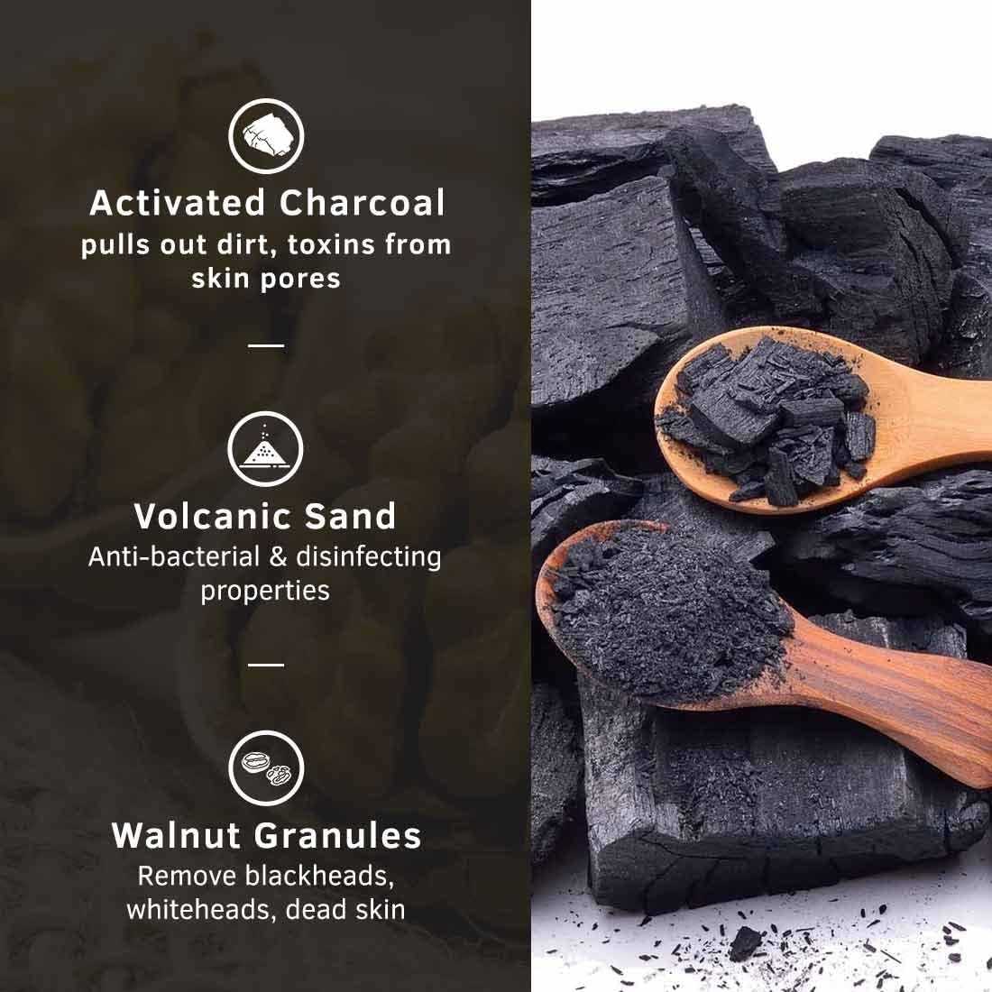 USTRAA Face Scrub Deep Cleans and Fights Pollution ACTIVATED CHARCOAL for Men 100g