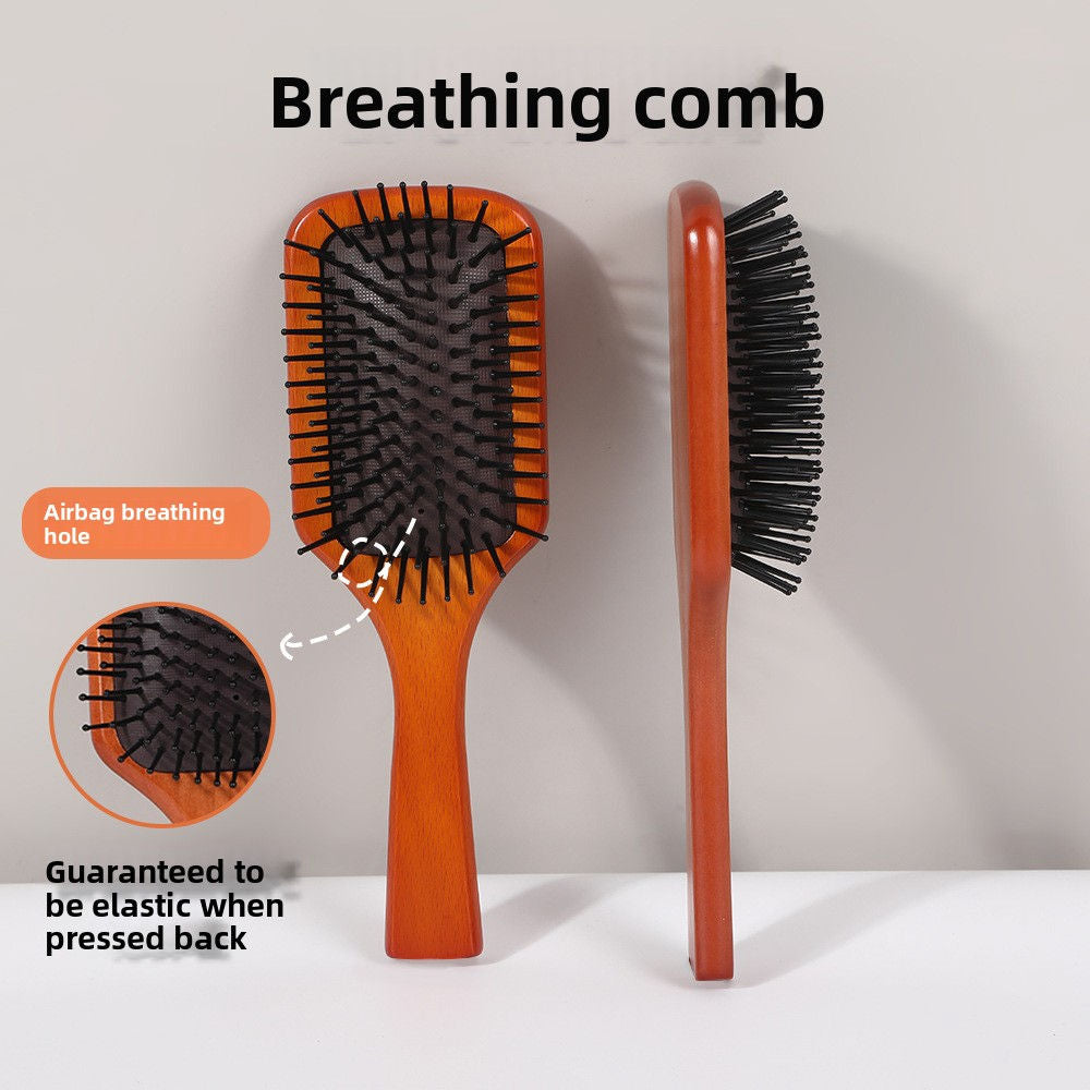 2Pcs Wooden Paddle Hair Brush Set with Air Cushion