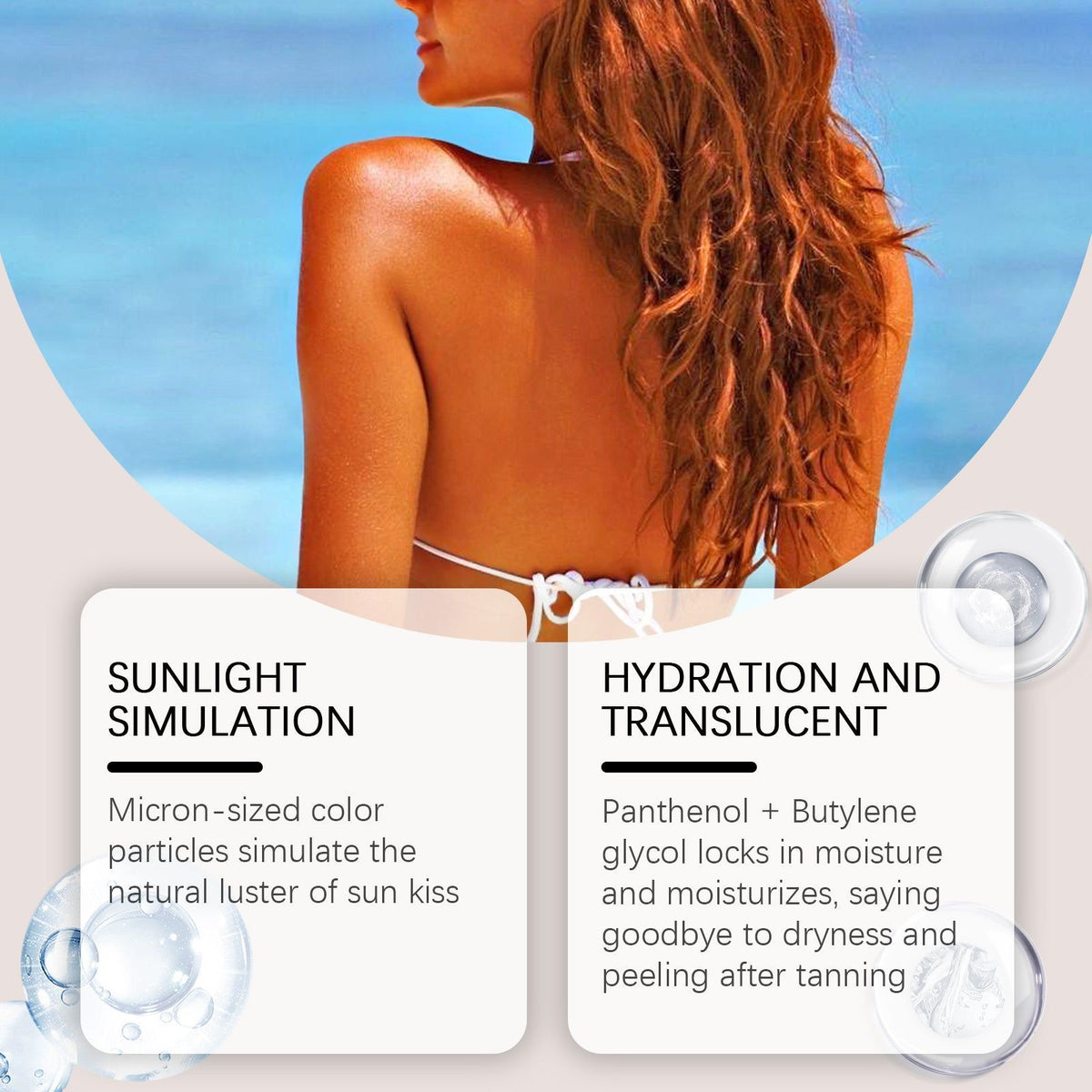 Boost Your Tan with Black Foam Mousse, Hydrating Sunless Tanning, Natural Wheat Moisturizer ,60ml