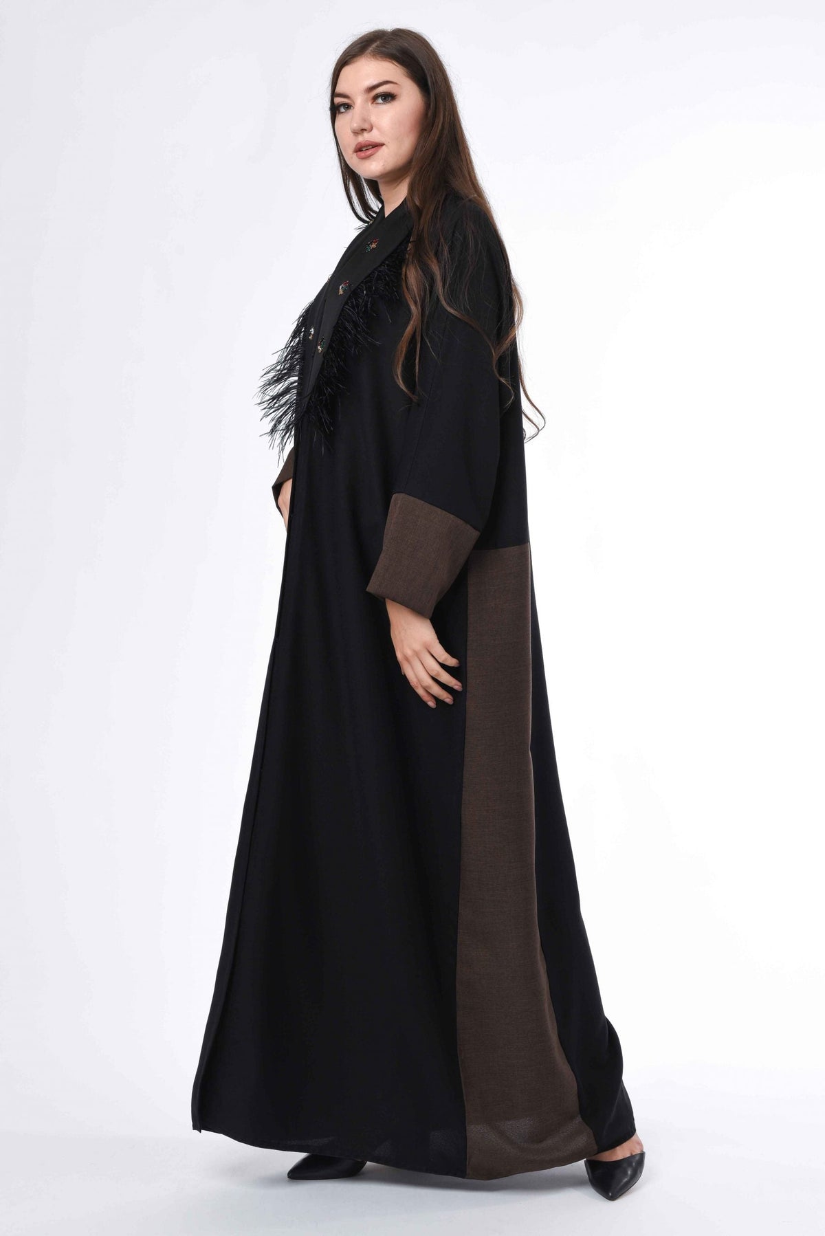 MOiSTREET Black Brown Color Abaya