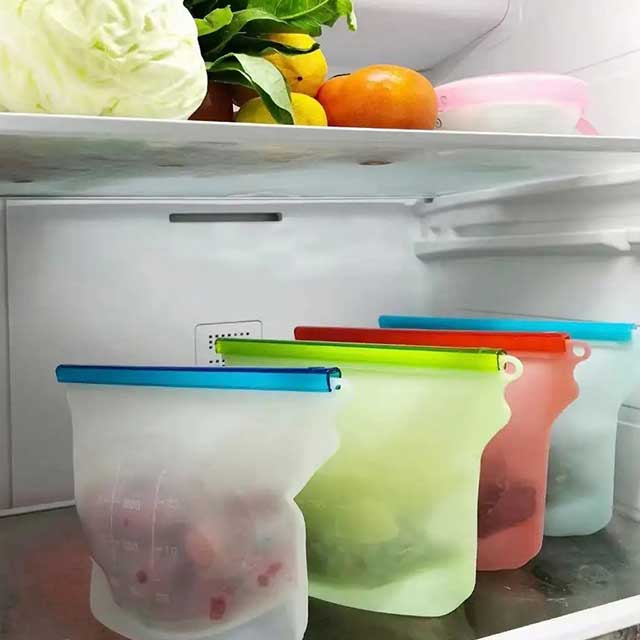 Transparent Silicone Food Storage Bag - Reusable, Leak-Proof, Eco-Friendly Storage Solution for Freshness
