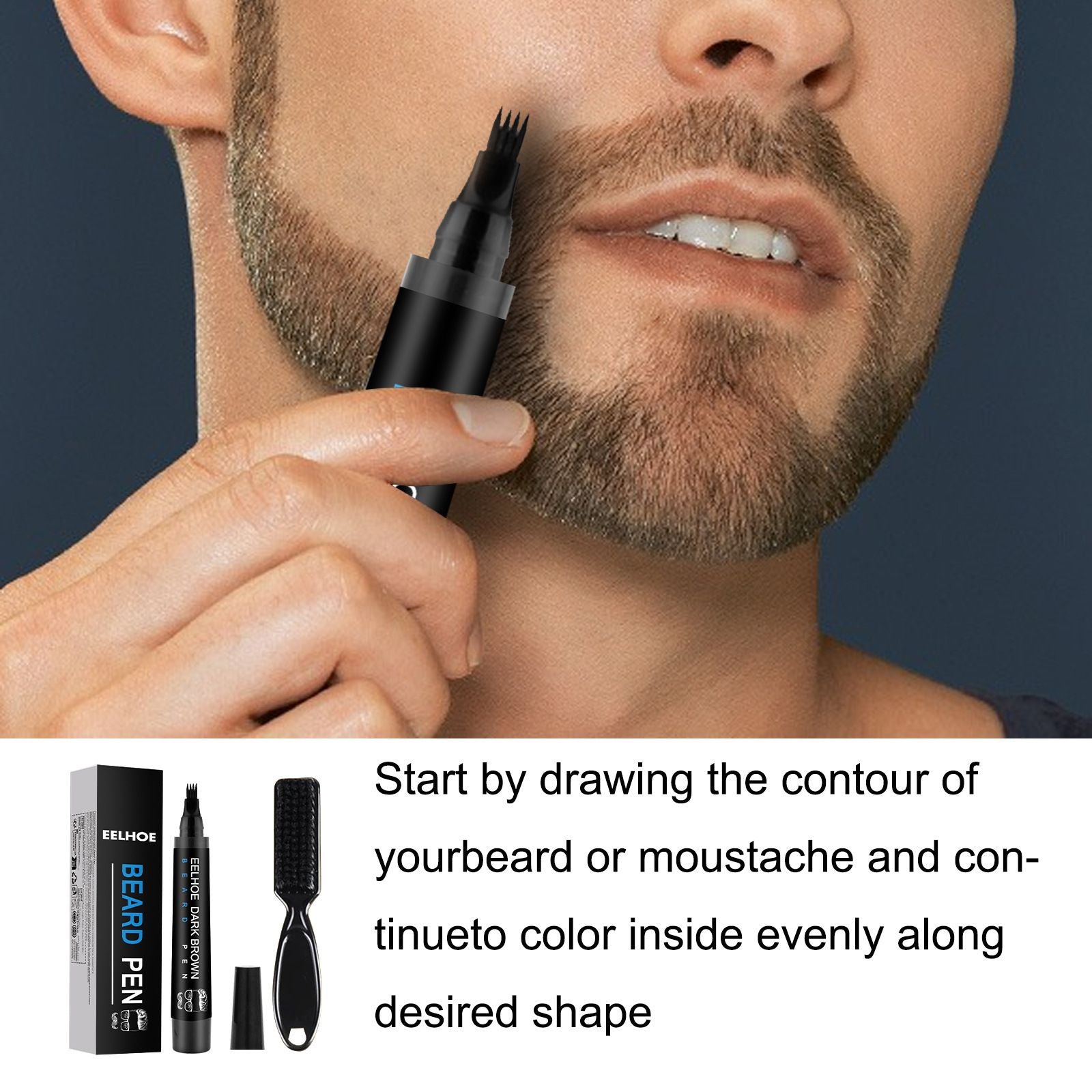 Beard Filler Pen Waterproof Beard Brush Men's Beard Pen Beard Styling Filler Pen