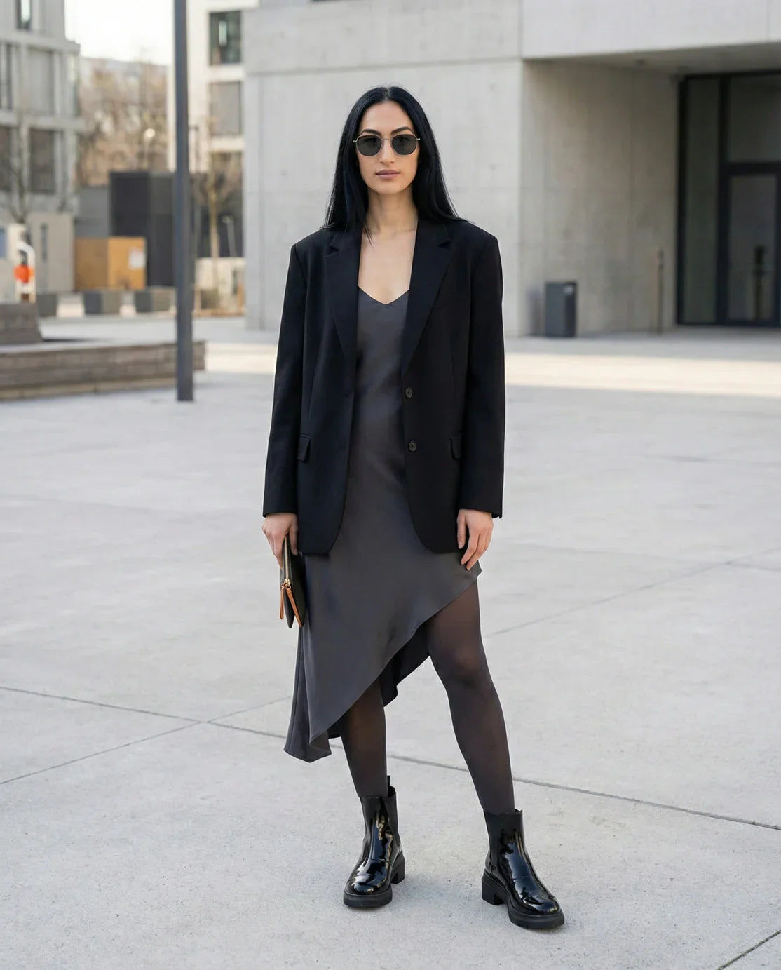 Stuart Weitzman Norah Patent Lug-Sole Ankle Booties