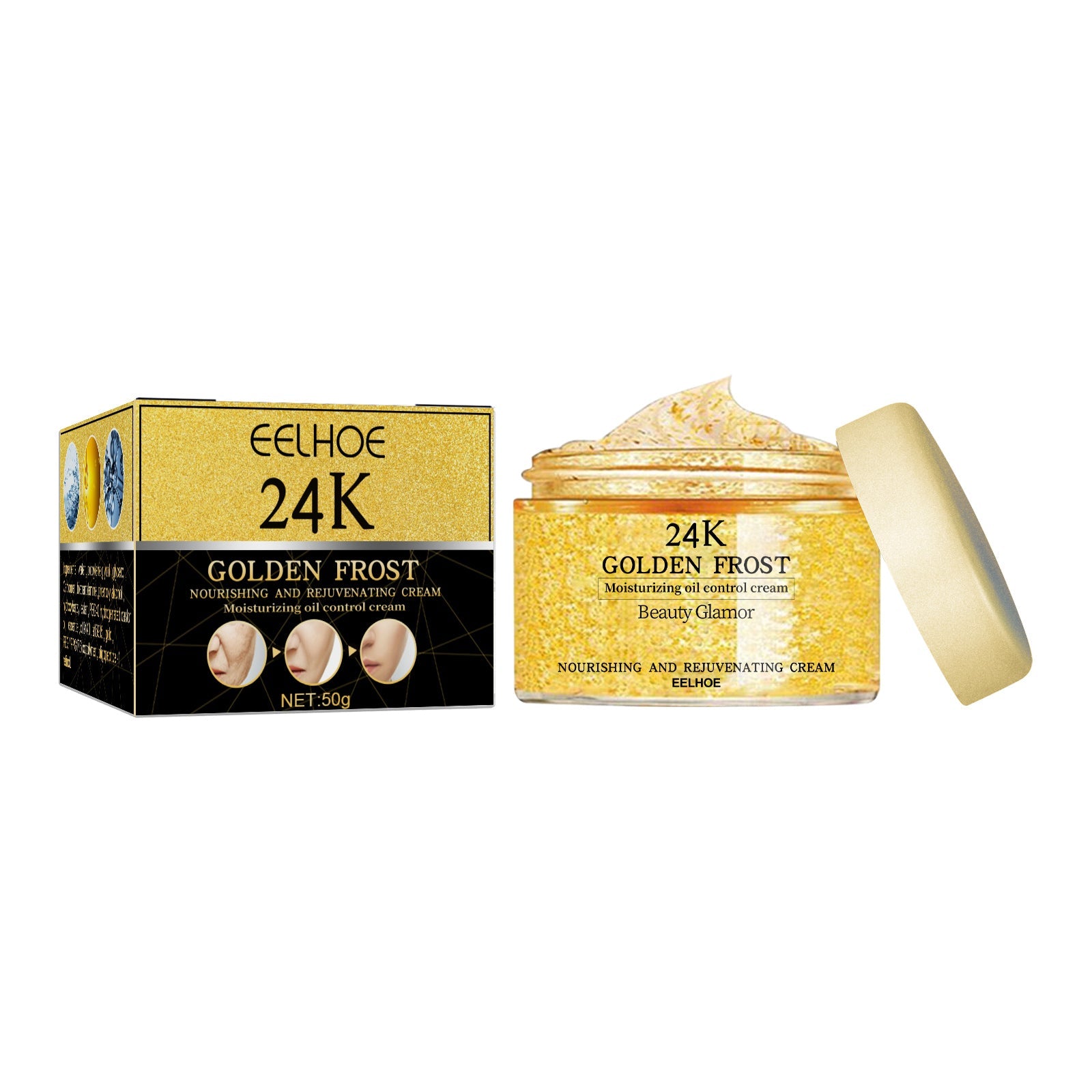 24K Gold Eye Cream for Wrinkle Repair, Dark Circles, Hydrating, Anti-Aging ,50g