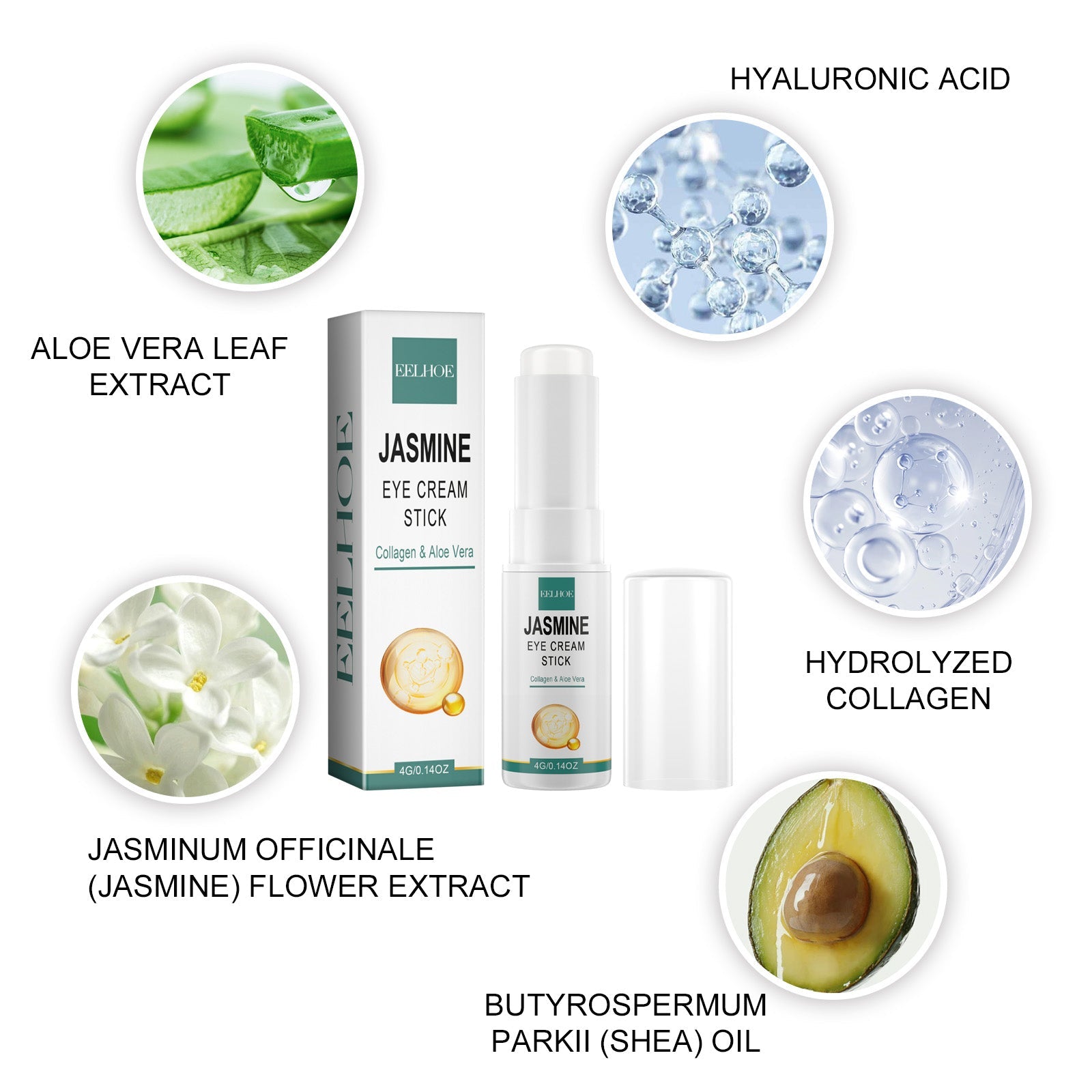 Revitalize Your Look with Firming Eyes Cream Stick, Anti-Aging, Dark Circles, Wrinkle Repair ,4g