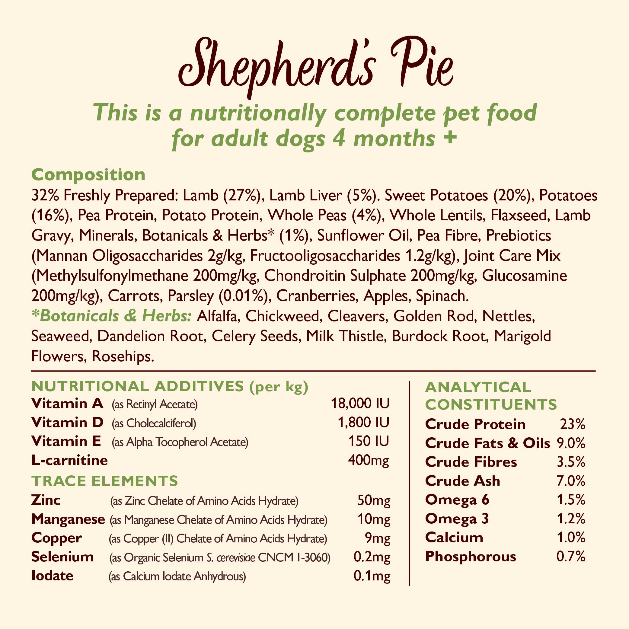 Lily's Kitchen Adult Shepherd's Pie with Lamb Potatoes & Parsley Adult Dry Dog Food-7kg