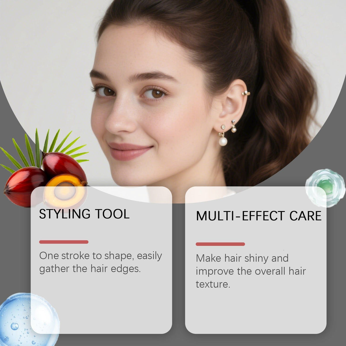 Batana Hair Wax Stick, Portable Long-Lasting Hair Care, Frizz Control, Styling ,30g