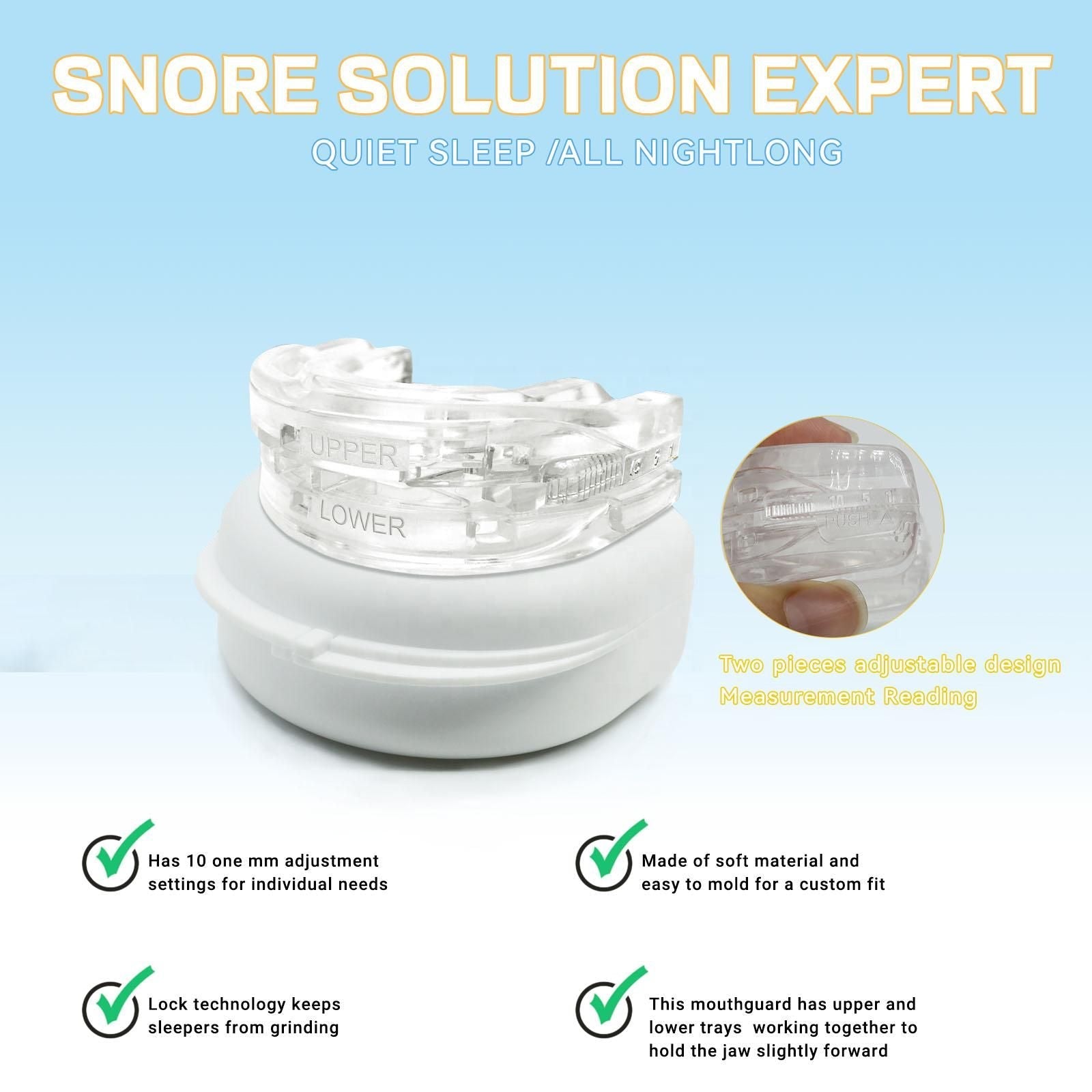 Adjustable Anti-Snoring Mouthpiece - Nighttime Teeth Mouthguard for Bruxism and Sleeping Bite Guard Sleep Peacefully