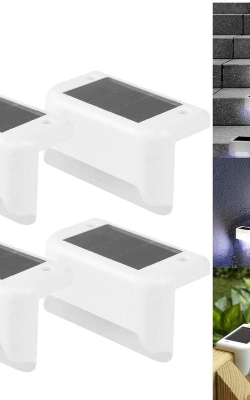 4 Pack Solar Deck Lights LED Solar Step Lights Waterproof Fence Lights For Outdoor Steps Fence