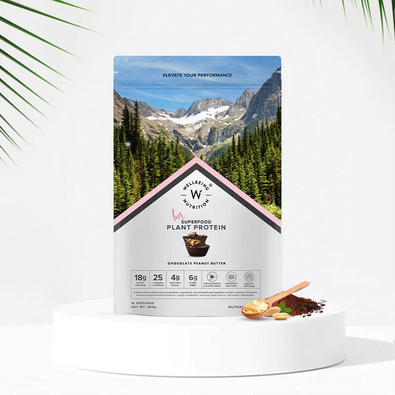 Wellbeing Nutrition Superfood Plant Protein Chocolate Peanut Butter and Italian Cafe Mocha (Buy 1 Get 1)