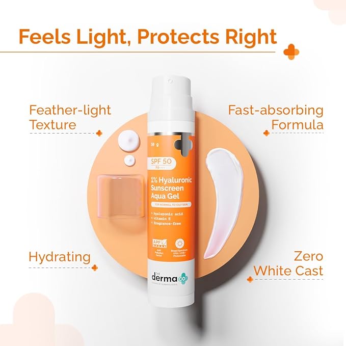THE DERMA CO 1% Hyaluronic Sunscreen Aqua Gel 50gm