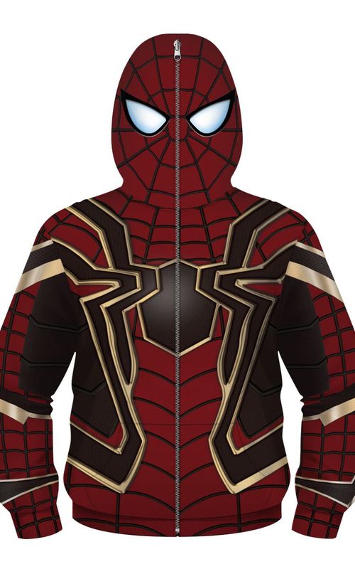 Boys Spiderman Hoodie Marvel Superhero Sweatshirt Full Zip Jacket For Kids Teens