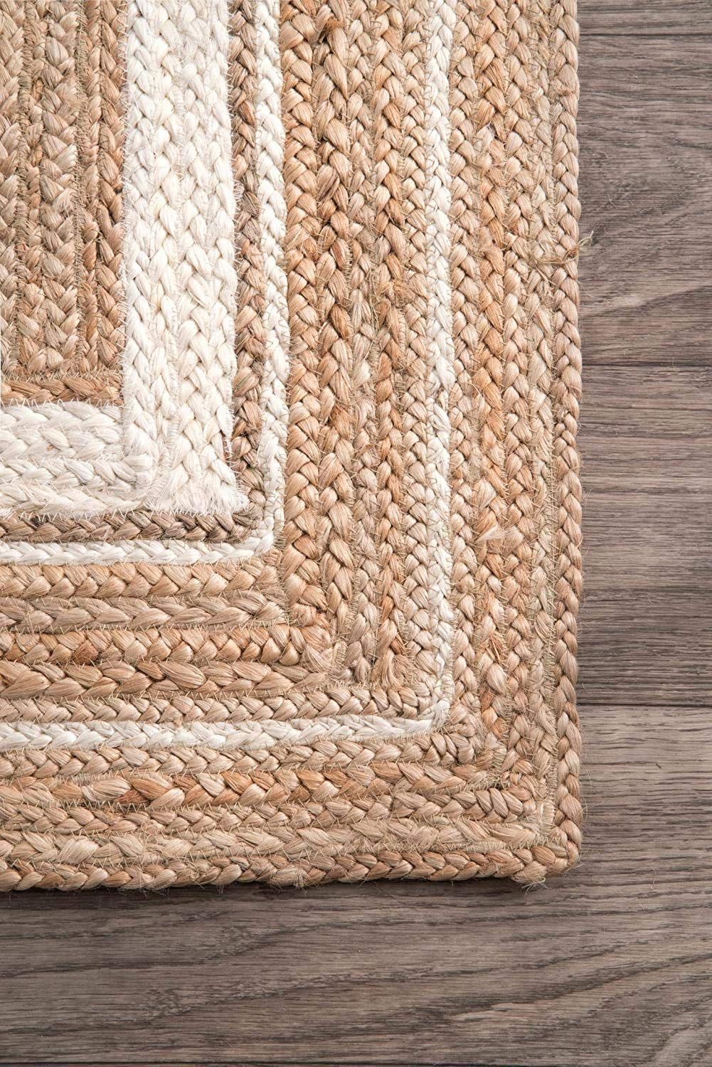 AIESY® Beautiful Reversible Handwoven Jute Rug for Bedroom