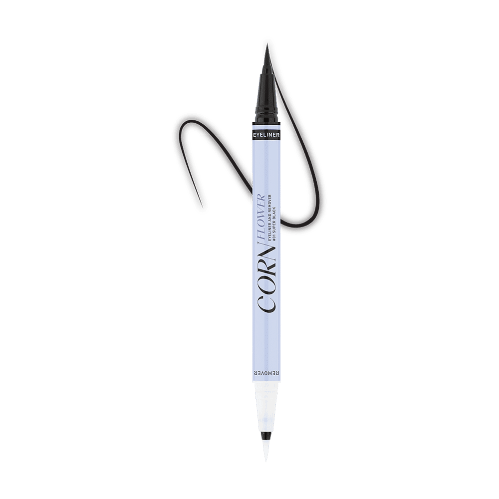 Cornflower Eyeliner & Remover 0.5ml+0.5ml Baby Bright (M) #01 Super Black