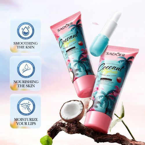 Coconut Fragrance Luxury Gift Box (Body Lotion, Hand Cream, Lipstick)