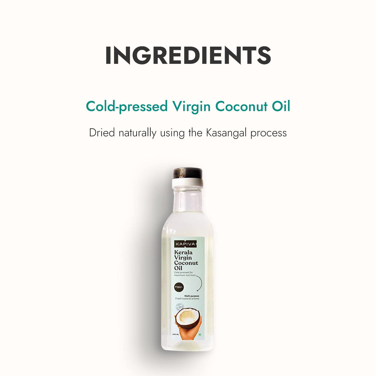 KAPIVA Virgin Cold-Pressed Coconut Oil 500 Ml (2/Pack)