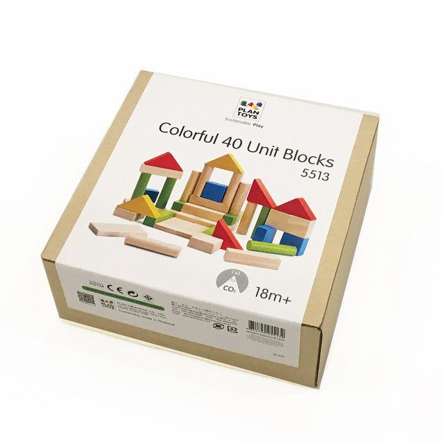 PlanToys Colorful 40 Unit Blocks