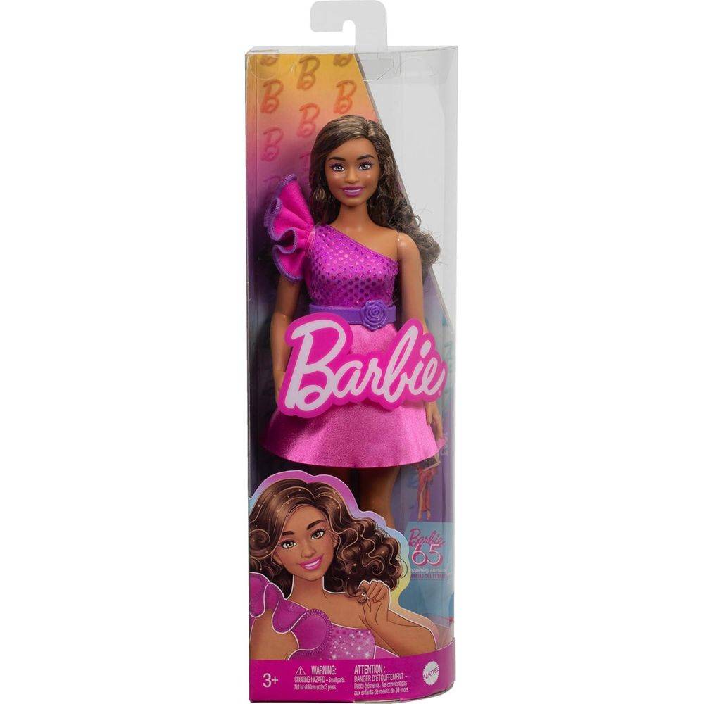 Barbie 65th Anniversary Curvy With Brown Hair Fashion Doll, 30cm
