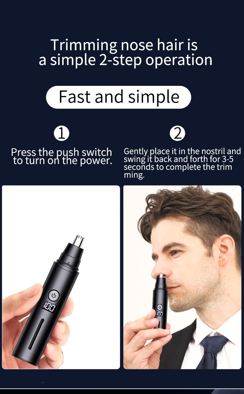 LED USB Rechargeable Nose Hair Trimmer