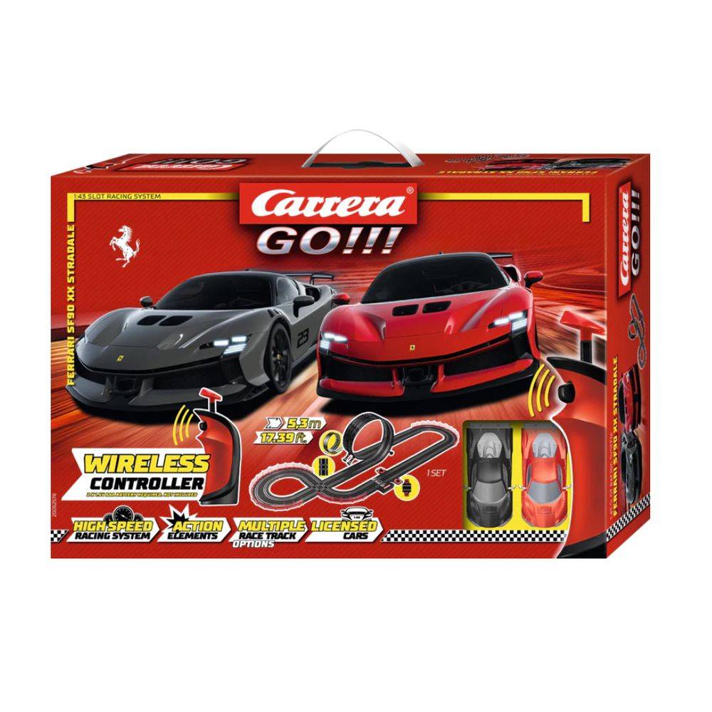 Carrera GO!!! Ferrari SF90 XX Stradale Wireless Slot Cars Racing Set 5.3m, 6+ years