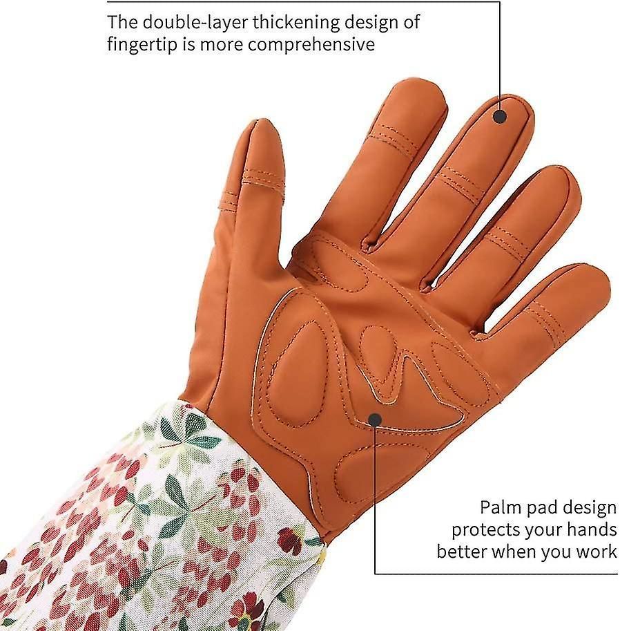 Gardening Rose Leather Gloves Women Extended Pro Gloves Rose Pruning Garden For Mother And Grandmother Gardening Gifts (red)