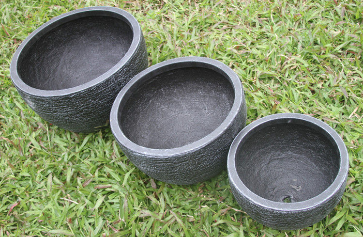 30x20cm Grey Textured Fiberclay Planter #KD-020
