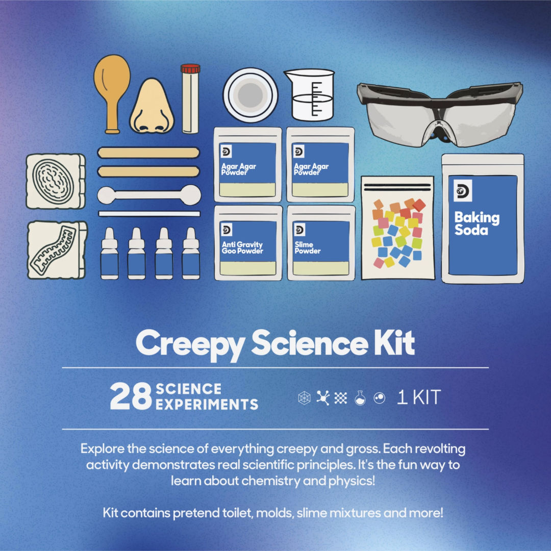 Discovery Creepy Science Lab Kit (28 Experiments), For Age 8+ Years