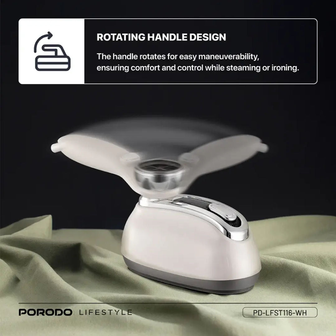 Porodo Lifestyle Retro Thermometer Steam & Heat Iron, White
