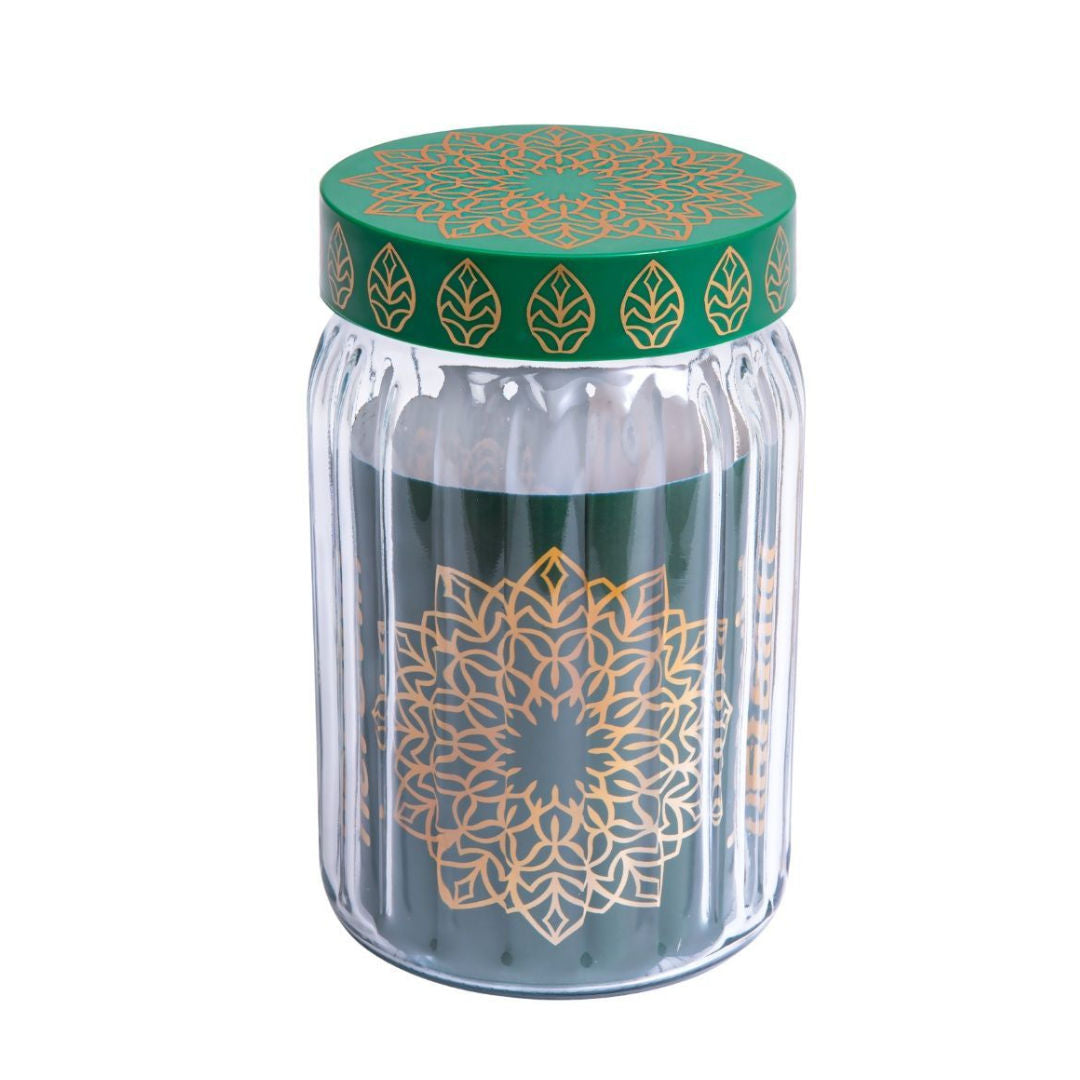 Herevin Glass Canister With Lid, Emerald Green