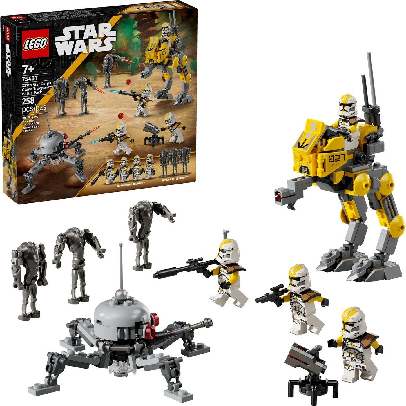 LEGO Star Wars 327th Star Corps Clone Troopers Battle Pack Building Play Set, For Age 7+ Years