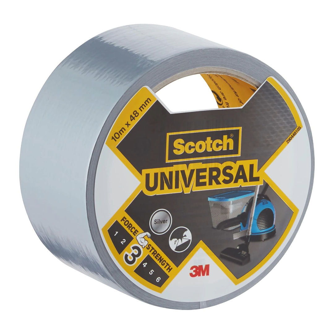 Scotch® Universal Duct Tape 2904, Silver, 48 mm x 10 m, Multi-Purpose Heavy-Duty Repair & Sealing Tape