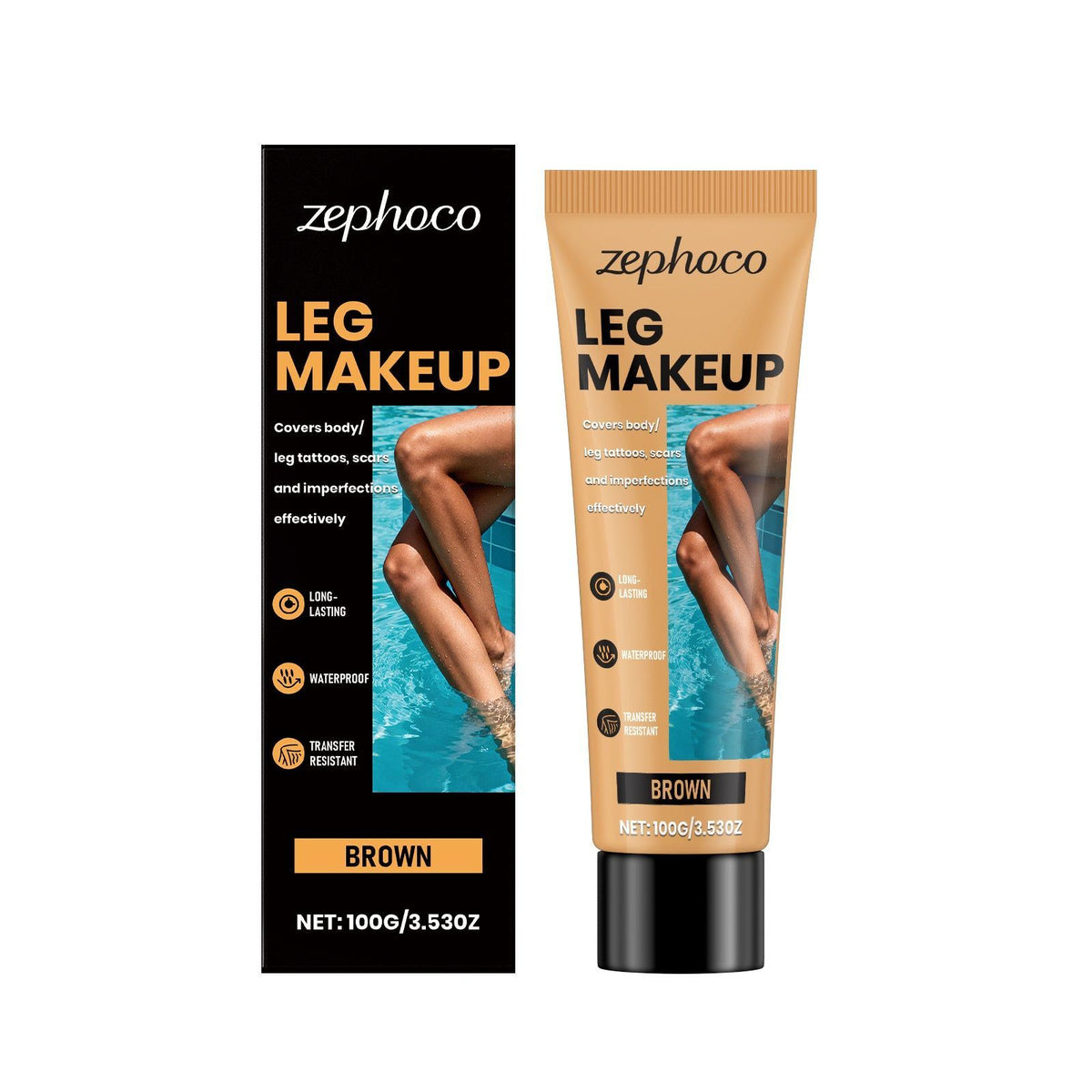 Brown Tattoo Concealer Foundation, Long-Lasting, Natural Makeup Cover for Body Tattoos ,100g