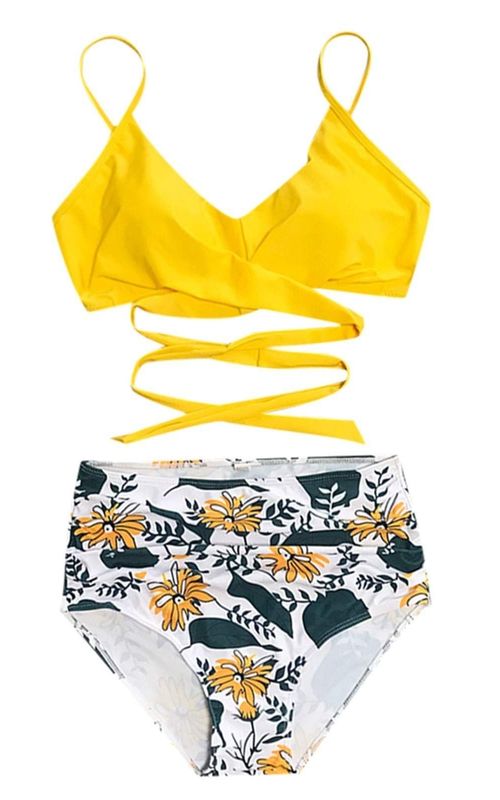 Womens Bikini High Waisted Swimsuits Sexy Leopard Print Bathing Swimwear