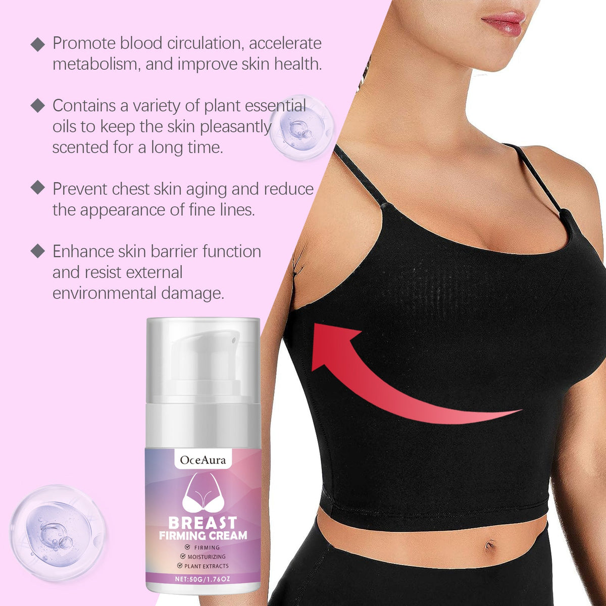 Chest Care Cream, Firming & Lifting, Collagen, Vitamin E, Anti-Aging ,50g