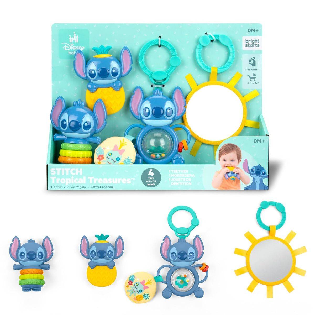 Bright Starts Disney Lilo & Stitch Baby Stitch Tropical Treasures Gift Set, 0M+