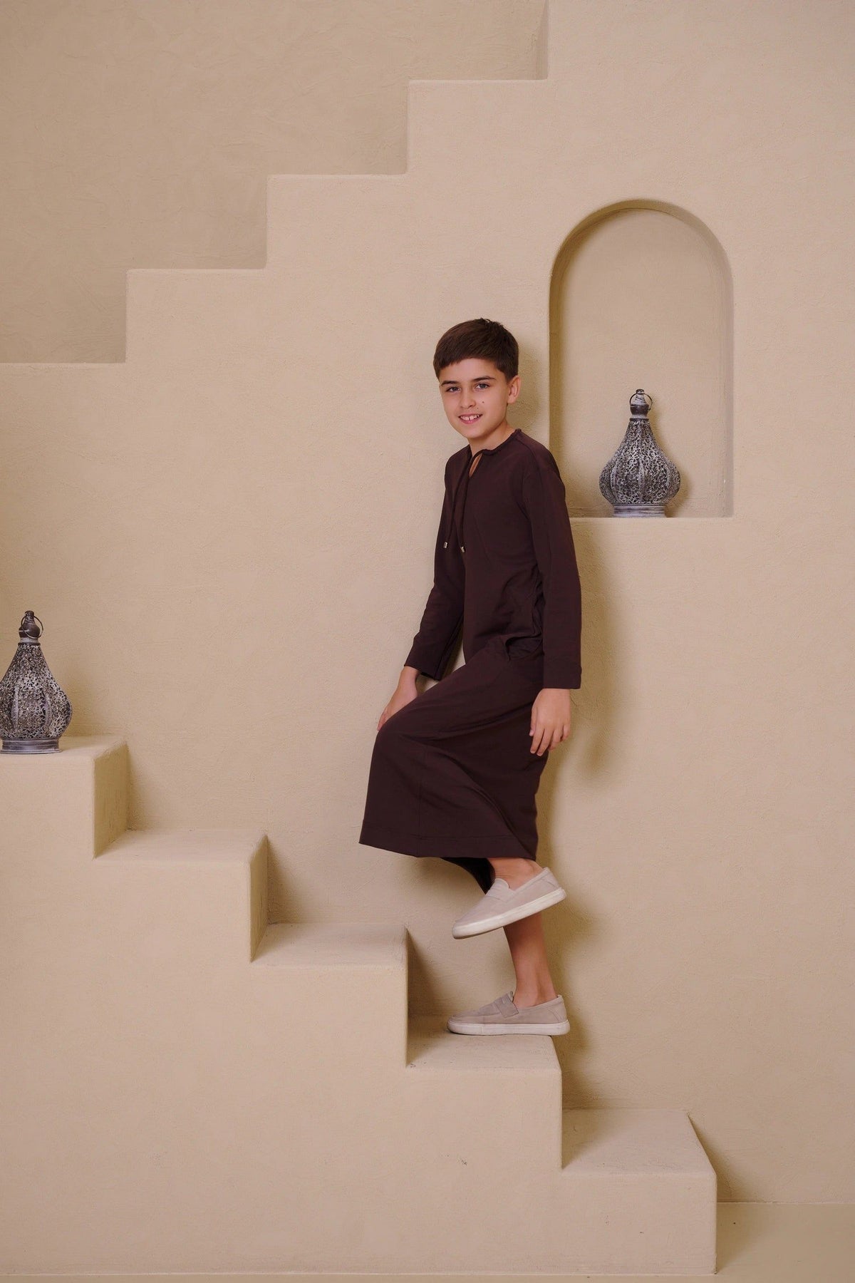 Sahil Kids Abaya - Brown
