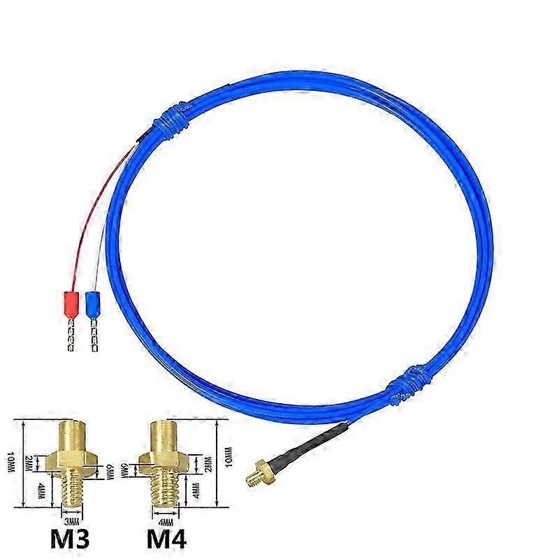 Ftarb03 K/pt100 Type M3 M4 Bolt Head 0.12m 0.5m 1m 1.5m 2m 3m Plastic Cable 3d Printer Thermocouple Screw Temperature Sensor