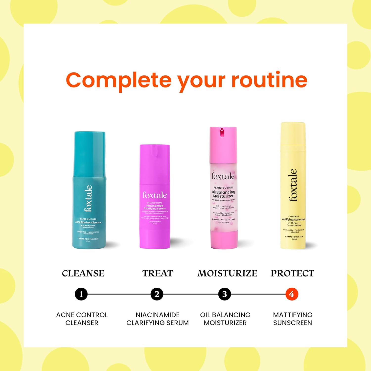 Foxtale Niacinamide Matte Sunscreen Mattifying Sunscreen Spf70+Pa++++ 50Ml