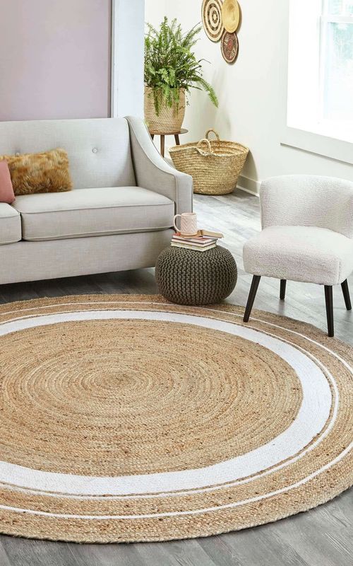 AIESY® Beautiful Handwoven Jute Reversible Carpet for Room