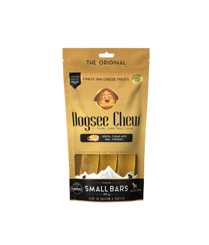 Dogsee Turmeric Small Bars: Long-Lasting Dental Chews for Small Dogs -100g