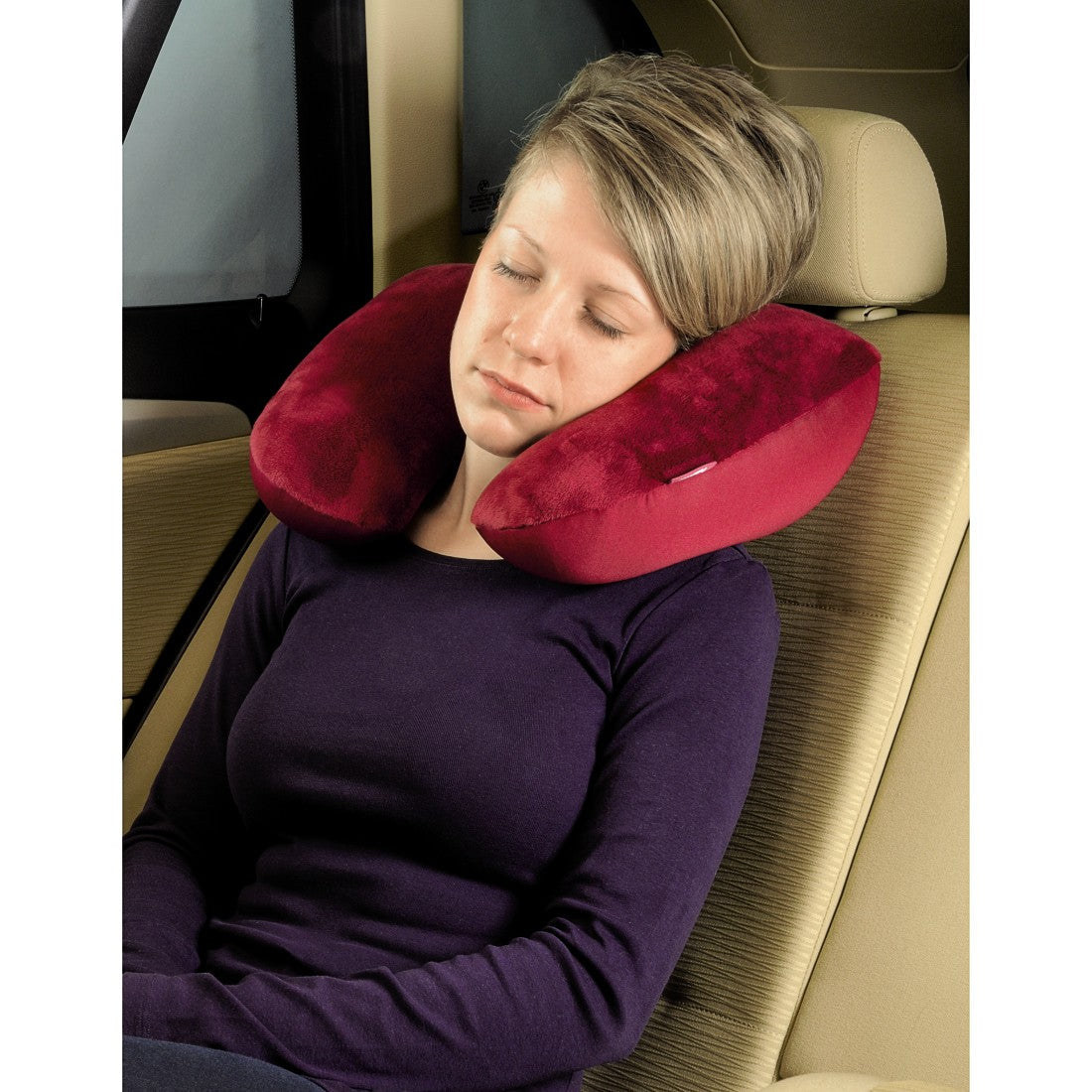 Hama 105366 2in1 micro pearl travel pillow, Dark Blue / Berry