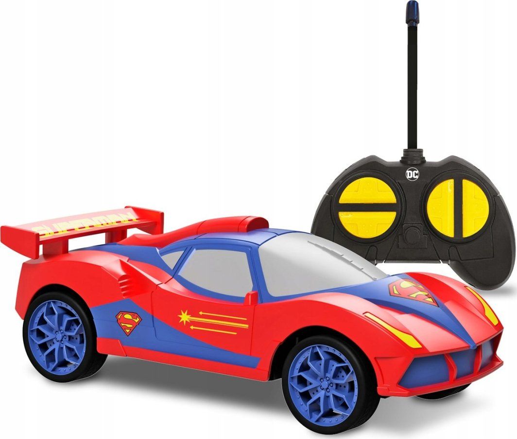 Bladez Toyz DC Superman Superman RC Racer Car 1:28, Red/Blue, 3+ years