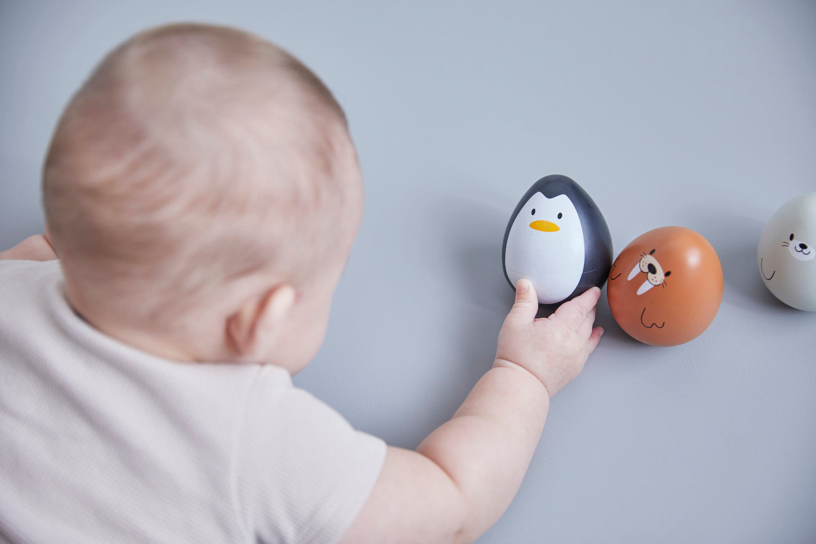 PlanToys Walrus Wobbler — Wooden Baby Toy