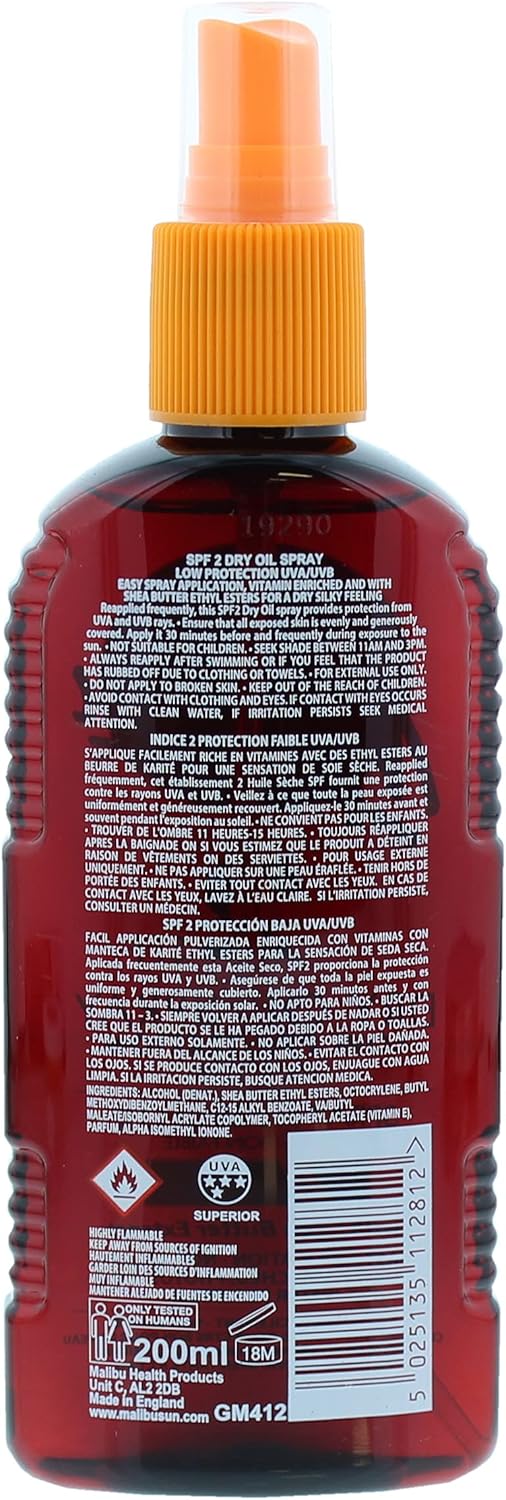 Malibu Dry Oil Spray Spf 2 200Ml