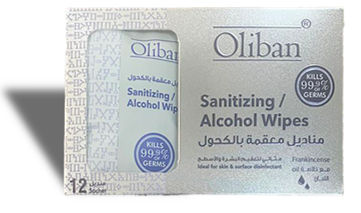 OLIBAN ALCOHOL WIPES INNER BOX METALLIC 12 SACHET