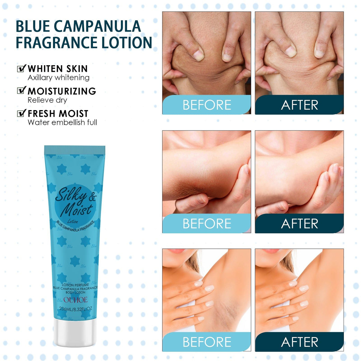 Brightening Skin Body Toner for Armpits, Knees, Dark Spots, Moisturizing, Fast Results ,236ml