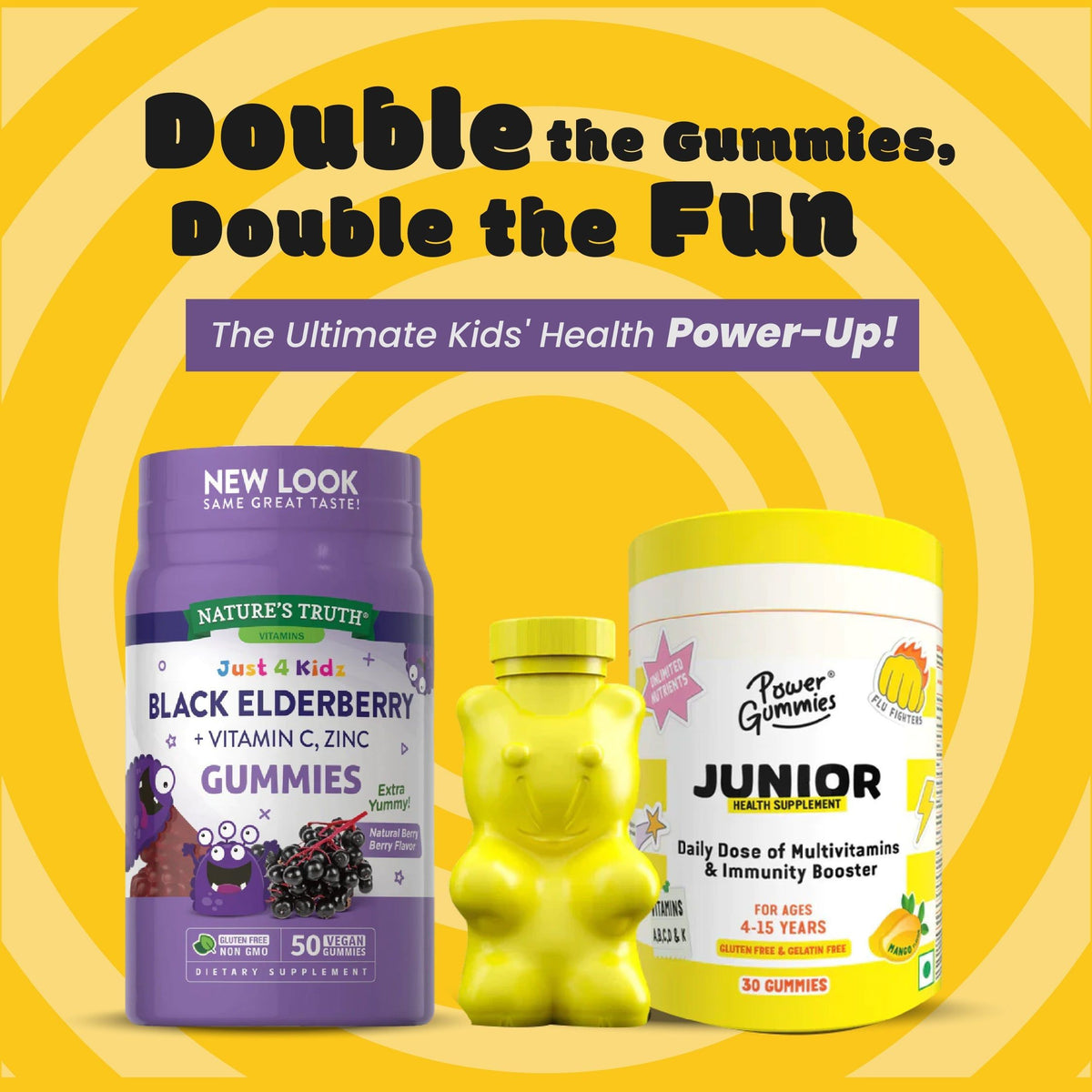 Nature's Truth Kids Black Elderberry With Vitamin C, Zinc + Power Gummies Junior Daily Dose Of Multivitamin And Immunity Booster 30 Gummies