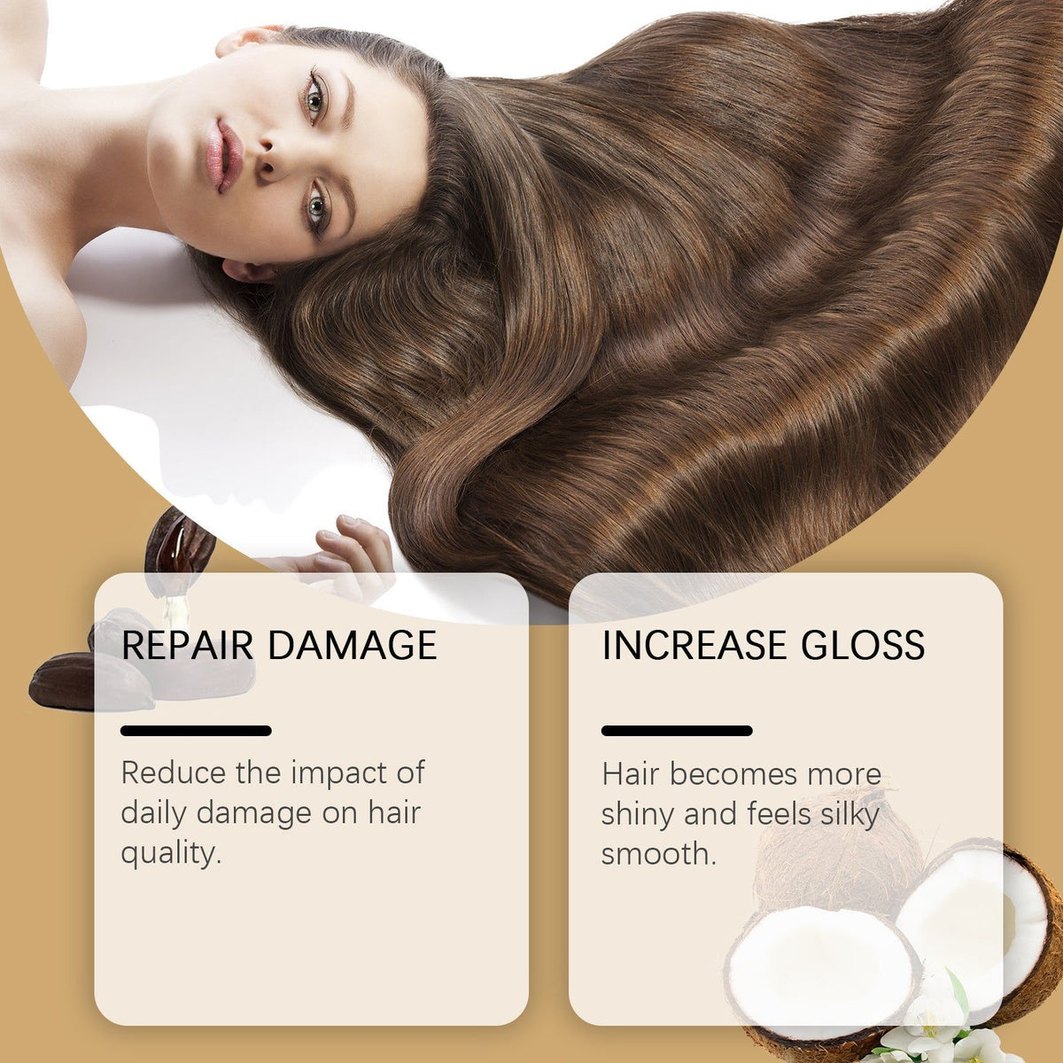 Deep Moisture Hair Mask for Frizz, Nourishing Shine, Repair Dry Damaged Hair ,100g