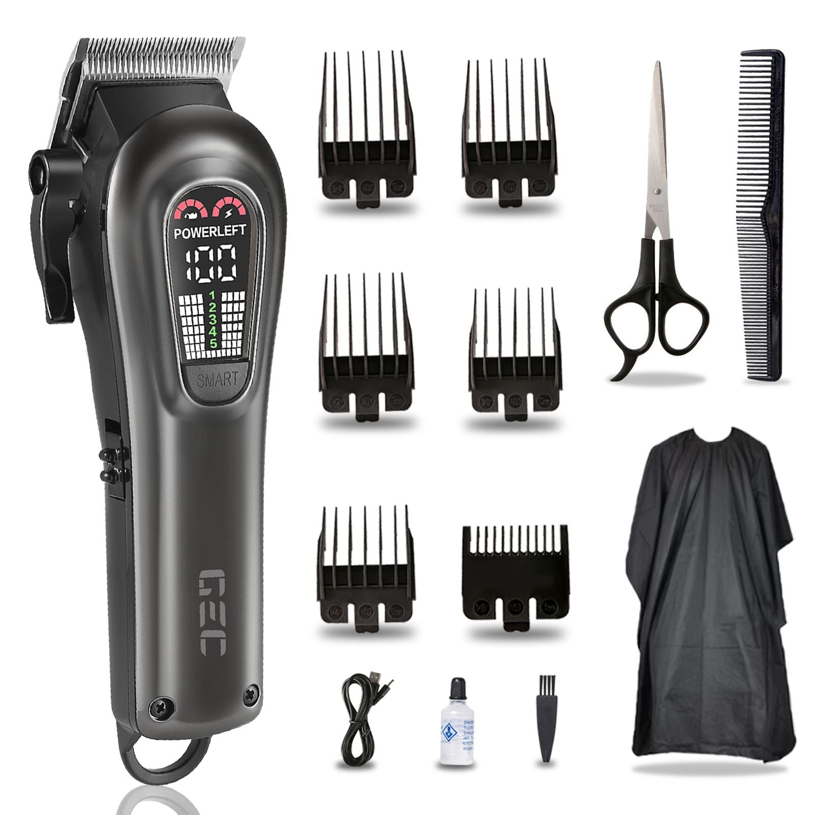 LED Electric Hair Clipper with Adjustable Speeds