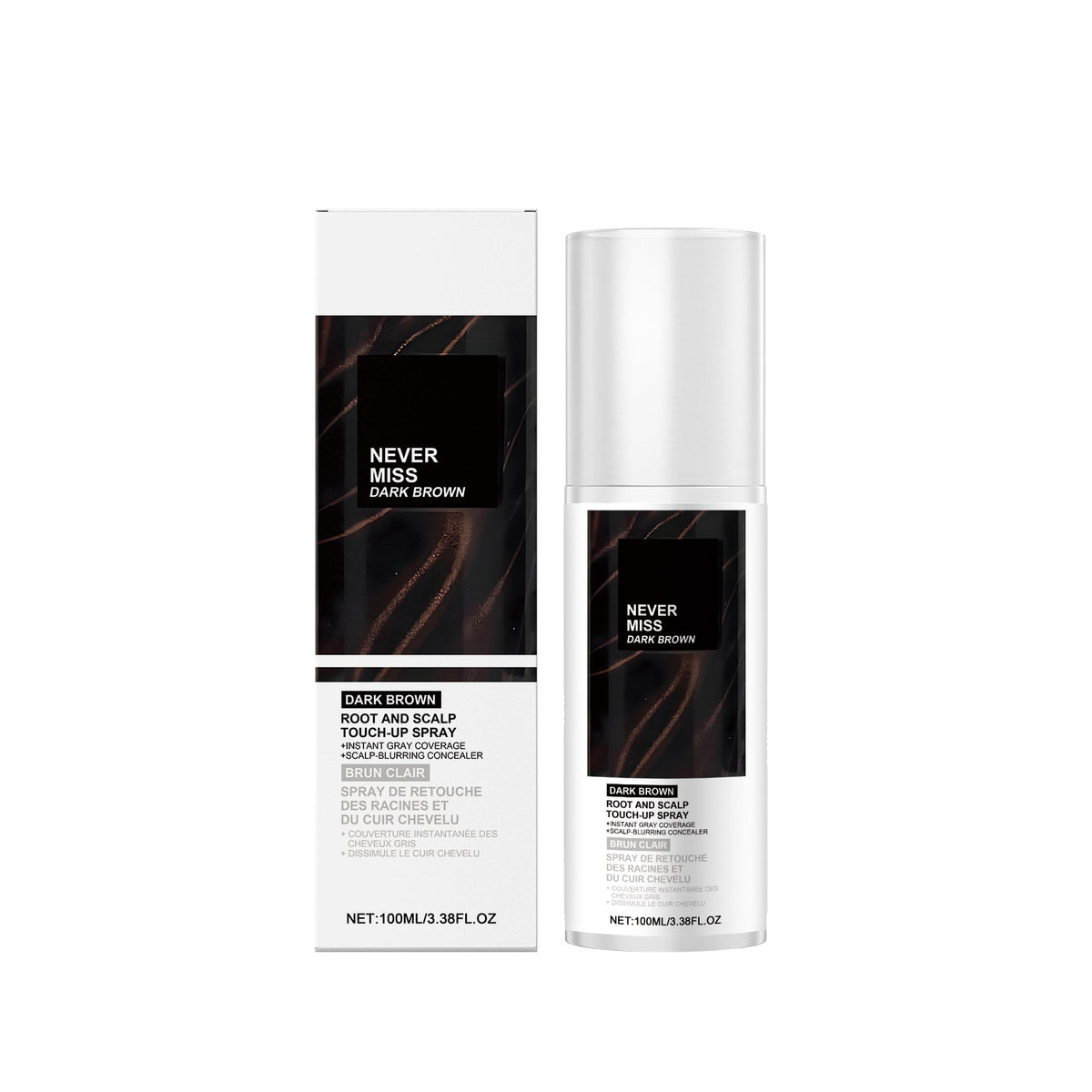 Dark Brown Hair Color Spray, Easy Hair Care, Natural Blend, Portable, Quick Dry ,100ml